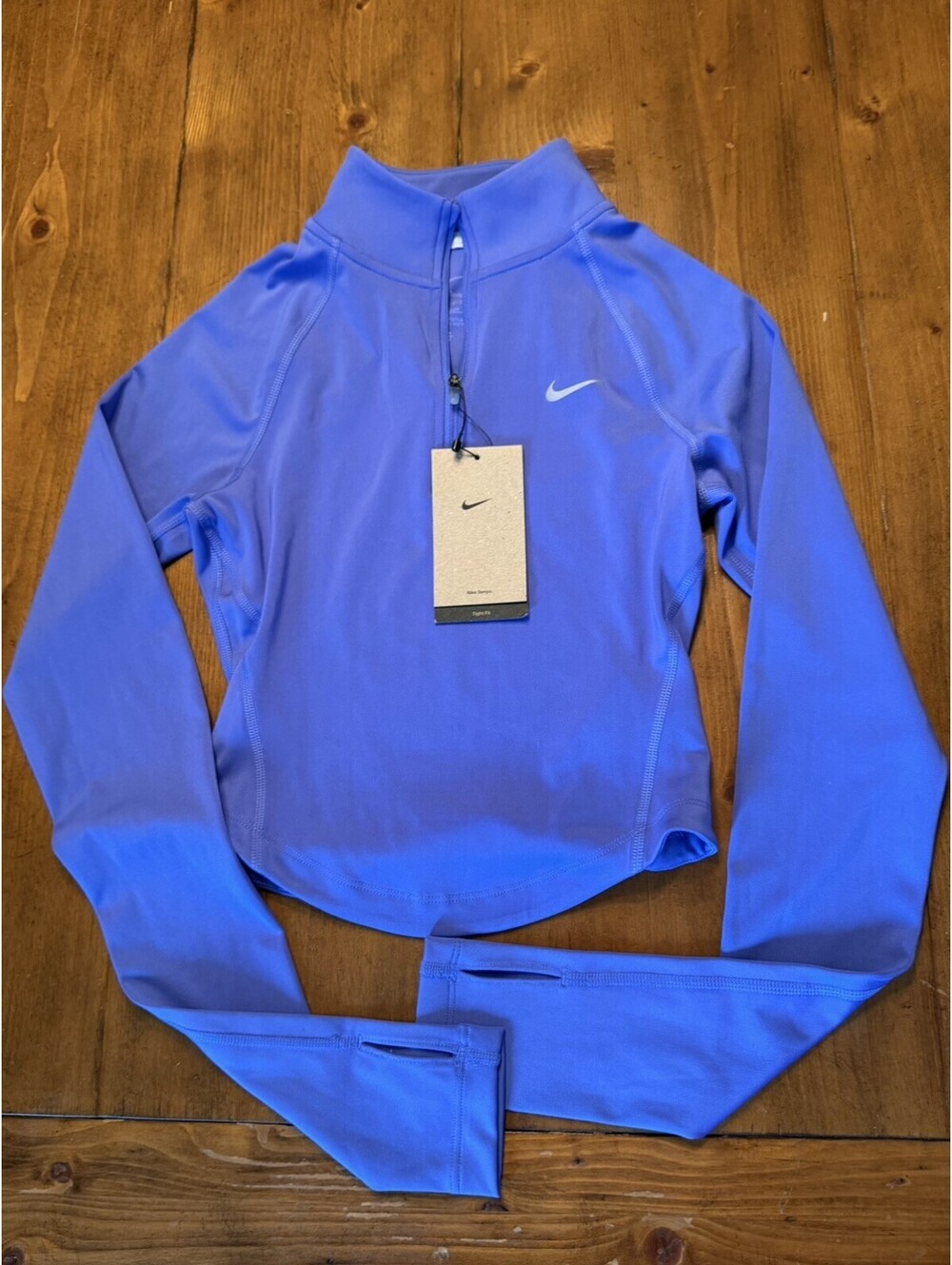 Nike Women Tempo Dri-FIT 1/2-Zip Running Top Blue Long Sleeve XS New with Tags